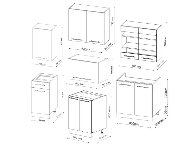 Einbauküchen<Vicco Fame-Line Küchenzeile Weiß Landhaus/Weiß 240 cm AP Marmor ohne E-Geräte