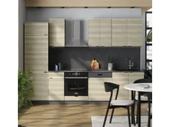 Outlet Vicco Fame-Line Küchenzeile Eiche Paneel/Anthrazit 300 cm AP Anthrazit ohne E-Geräte Brauhaus Eiche