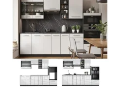 Einbauküchen<Vicco Fame-Line Küchenzeile /Anthrazit 280 cm AP Eiche ohne E-Geräte