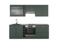 Hot Vicco Fame-Line Küchenzeile -Gold Landhaus/Anthrazit 235 cm AP Anthrazit ohne E-Geräte Grün