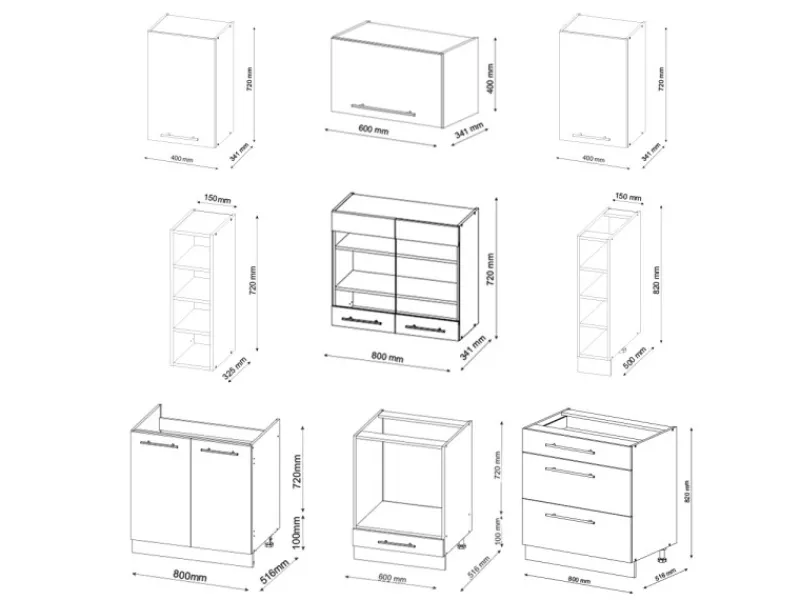 Vicco Fame-Line Küchenzeile -Gold Landhaus/Weiß 235 cm AP Marmor ohne E-Geräte< Einbauküchen