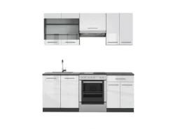 Vicco Fame-Line Küchenzeile /Anthrazit 200 cm ohne Arbeitsplatte ohne E-Geräte< Einbauküchen