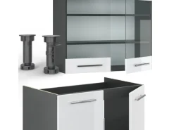 Vicco Fame-Line Küchenzeile /Anthrazit 200 cm ohne Arbeitsplatte ohne E-Geräte< Einbauküchen