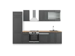 Pantryküchen|Zubehör Für Küchenarmatur<Vicco Fame-Line Küchenzeile /Weiß 300 cm AP Eiche ohne E-Geräte