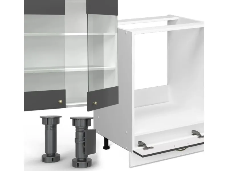 Pantryküchen|Zubehör Für Küchenarmatur<Vicco Fame-Line Küchenzeile /Weiß 300 cm AP Eiche ohne E-Geräte