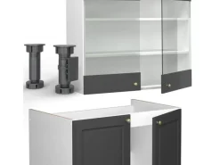 Vicco Fame-Line Küchenzeile /Weiß 200 cm AP Eiche ohne E-Geräte< Einbauküchen