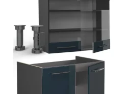 Einbauküchen<Vicco Fame-Line Küchenzeile Hochglanz/Anthrazit 235 cm AP Anthrazit ohne E-Geräte