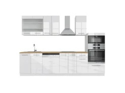 New Vicco Fame-Line Küchenzeile 300 cm mit Hochschrankohne Arbeitsplatte ohne E-Geräte Weiß