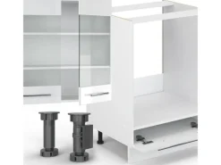 Kochfelder|Kühlschränke<Vicco Fame-Line Küchenzeile Hochglanz/ 355 cm AP Eiche ohne E-Geräte
