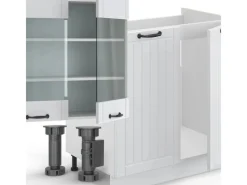 Einbauküchen<Vicco Fame-Line Küchenzeile Weiß Landhaus/Weiß 300 cm ohne Arbeitsplatte ohne E-Geräte