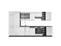 Vicco Fame-Line Küchenzeile /Anthrazit 355 cm AP Anthrazit ohne E-Geräte< Einbauküchen