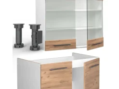 Vicco Fame-Line Küchenzeile Goldkraft /Weiß 200 cm AP ohne E-Geräte Eiche