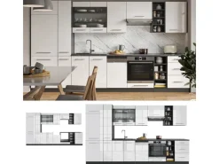 Herde|Kühlschränke<Vicco Fame-Line Küchenzeile /Anthrazit 355 cm ohne Arbeitsplatte ohne E-Geräte