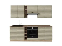 Vicco Fame-Line Küchenzeile Eiche Paneel/Goldkraft Eiche 235 cm AP Eiche ohne E-Geräte< Zubehör Für Küchenarmatur|Einbauküchen