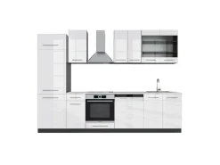 Vicco Fame-Line Küchenzeile /Anthrazit 300 cm AP Marmor ohne E-Geräte< Einbauküchen