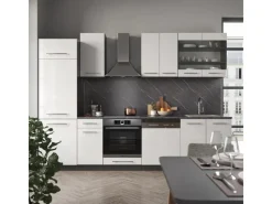 Vicco Fame-Line Küchenzeile /Anthrazit 300 cm AP Marmor ohne E-Geräte< Einbauküchen