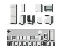Einbauküchen<Vicco Fame-Line Küchenzeile /Anthrazit 300 cm ohne Arbeitsplatte ohne E-Geräte