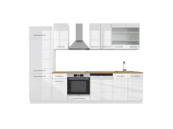 Einbauküchen<Vicco Fame-Line Küchenzeile Hochglanz/ 300 cm AP Eiche ohne E-Geräte