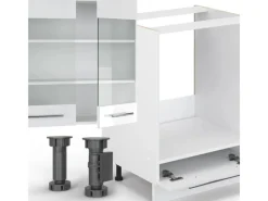 Einbauküchen<Vicco Fame-Line Küchenzeile Hochglanz/ 300 cm AP Eiche ohne E-Geräte