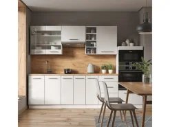Vicco Fame-Line Küchenzeile Hochglanz/ 280 cm AP Anthrazit ohne E-Geräte< Kochfelder|Kühlschränke