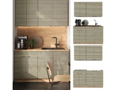 Vicco Fame-Line Singleküche Eiche Paneel/Goldkraft Eiche 140 cm AP Anthrazit ohne E-Geräte< Single-Küchen|Einbauküchen