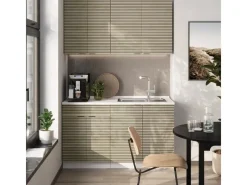 Vicco Fame-Line Singleküche Eiche Paneel/Weiß 140 cm AP Eiche ohne E-Geräte< Single-Küchen|Einbauküchen