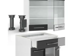Sale Vicco Fame-Line Singleküche 140 cm ohne Arbeitsplatte ohne E-Geräte Anthrazit