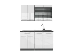 Single-Küchen<Vicco Fame-Line Singleküche /Anthrazit 140 cm AP Anthrazit ohne E-Geräte