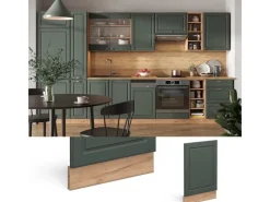 Einbauküchen<Vicco Frontblende Fame-Line Grün-Gold Landhaus/Goldkraft Eiche 45 cm ohne Arbeitsplatte