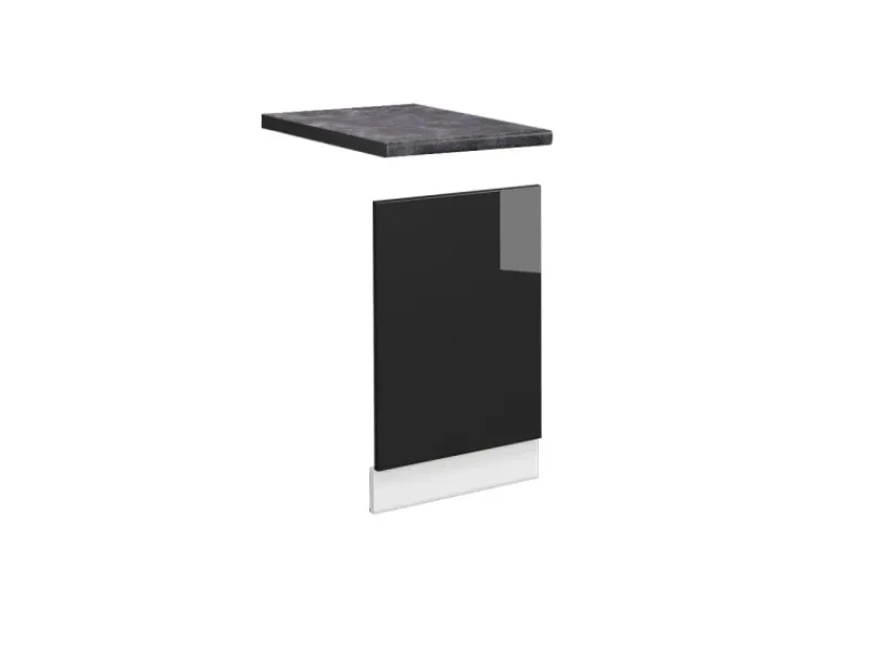 New Vicco Frontblende Fame-Line Schwarz Eiche hochglanz/Weiß 45 cm AP Anthrazit Eiche Dunkel