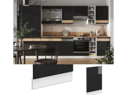 New Vicco Frontblende Fame-Line Schwarz Eiche hochglanz/Weiß 45 cm AP Anthrazit Eiche Dunkel
