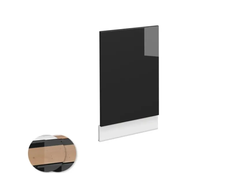 New Vicco Frontblende Fame-Line Schwarz Eiche hochglanz/Weiß 45 cm AP Anthrazit Eiche Dunkel
