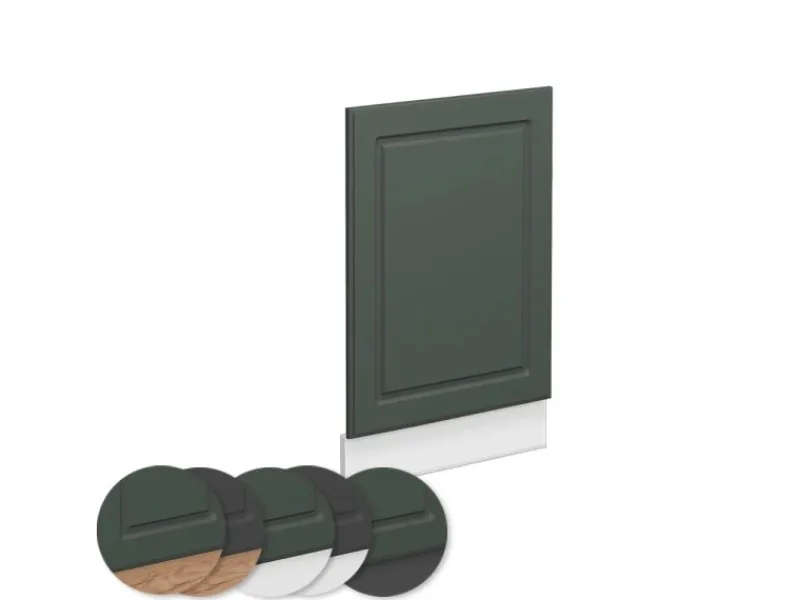 Einbauküchen<Vicco Frontblende Fame-Line Geschirrspüler Fronttür Grün-Gold Landhaus/Weiß 45 cm AP Eiche