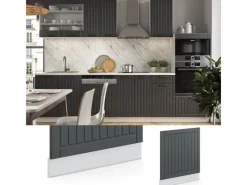 Einbauküchen<Vicco Frontblende Fame-Line Anthrazit Landhaus/Weiß 60 cm ohne Arbeitsplatte