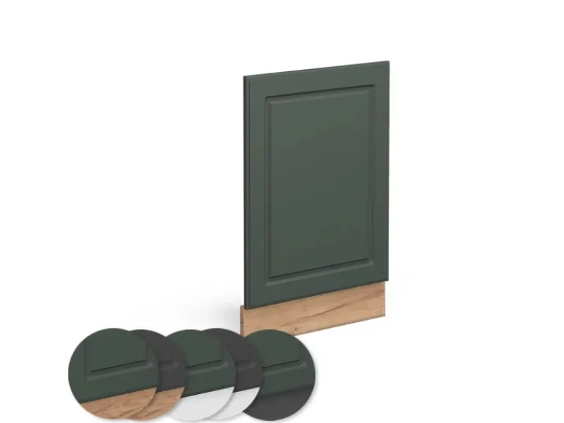 Einbauküchen<Vicco Frontblende Fame-Line Grün-Gold Landhaus/Goldkraft Eiche 45 cm AP Marmor