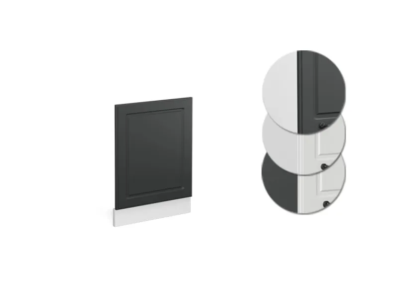 New Vicco Frontblende R-Line Anthrazit Landhaus/Weiß 45 cm ohne Arbeitsplatte Anthrazitgrau