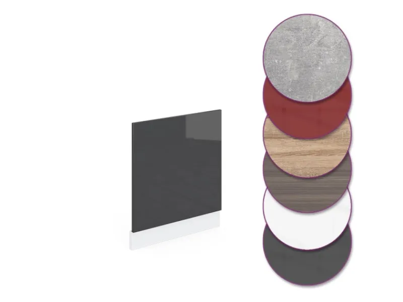 Einbauküchen<Vicco Frontblende R-Line Hochglanz/Weiß 60 cm ohne Arbeitsplatte