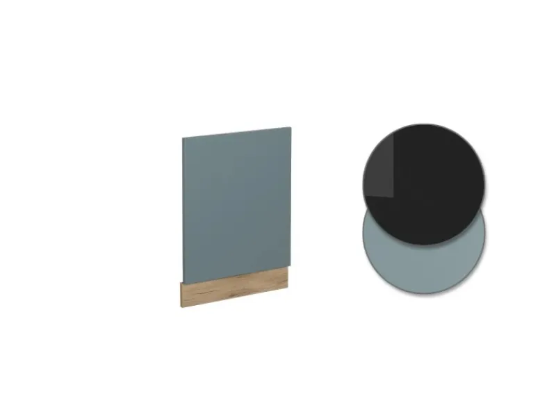 Vicco Frontblende R-Line Geschirrspüler Fronttür Blau-Grau/Goldkraft Eiche AP Marmor< Einbauküchen