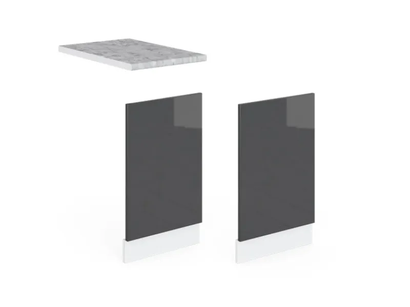 Online Vicco Frontblende R-Line Geschirrspüler Fronttür Hochglanz/Weiß 45 cm AP Eiche Anthrazit