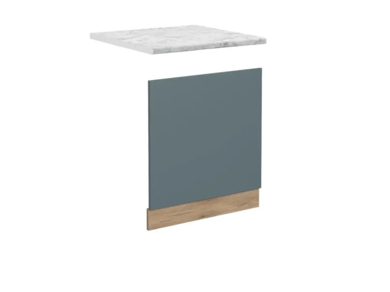 Clearance Vicco Frontblende R-Line Geschirrspüler Fronttür Blau-Grau/Goldkraft Eiche AP Marmor Blaugrau