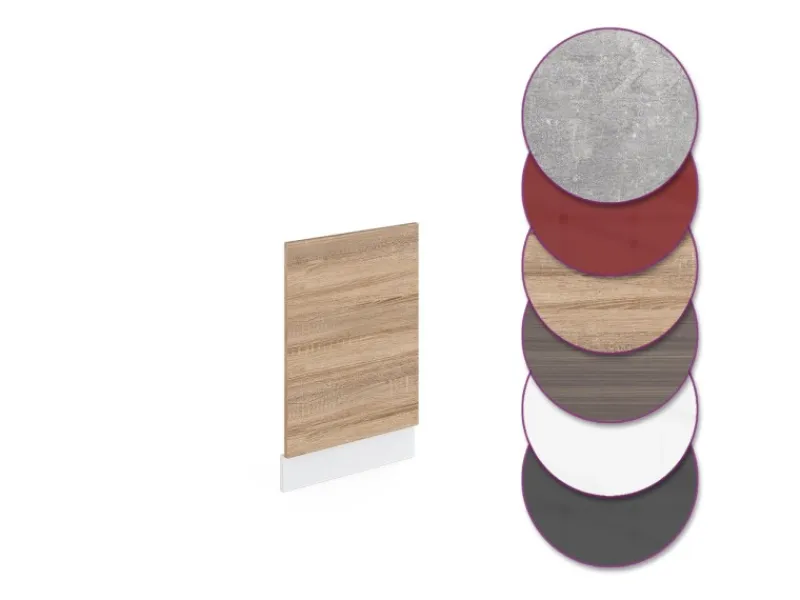 Discount Vicco Frontblende R-Line Geschirrspüler Fronttür Sonoma/Weiß 45 cm ohne Arbeitsplatte Sonoma Eiche