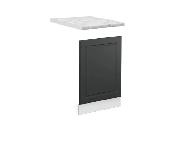 Vicco Frontblende R-Line Geschirrspüler Fronttür Anthrazit Landhaus/Weiß 45 cm AP Marmor< Einbauküchen