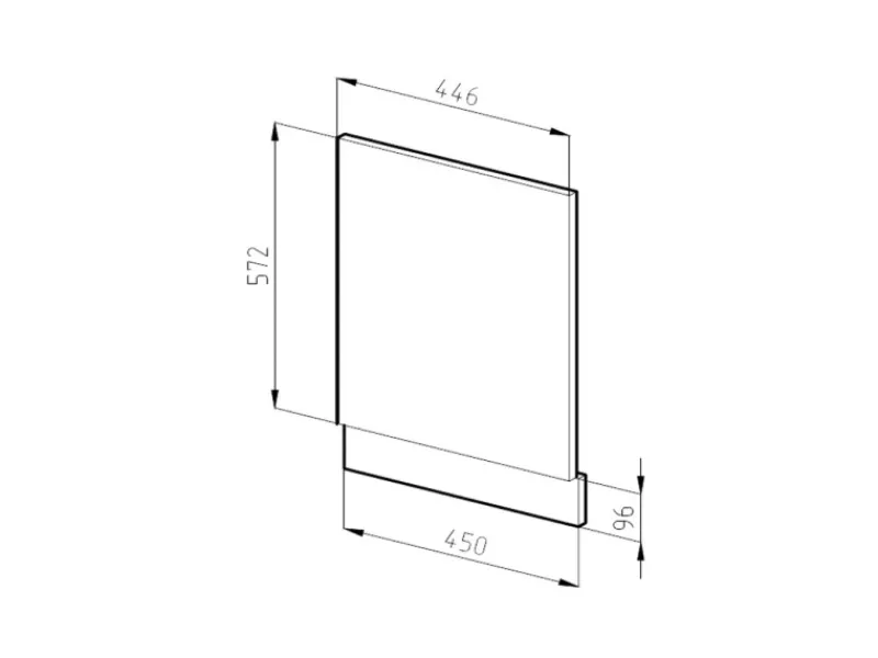 Vicco Frontblende R-Line Geschirrspüler Fronttür /Anthrazit 45 cm AP Eiche< Einbauküchen
