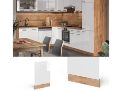 Vicco Frontblende R-Line Geschirrspüler Fronttür Hochglanz/Goldkraft Eiche AP Marmor< Einbauküchen