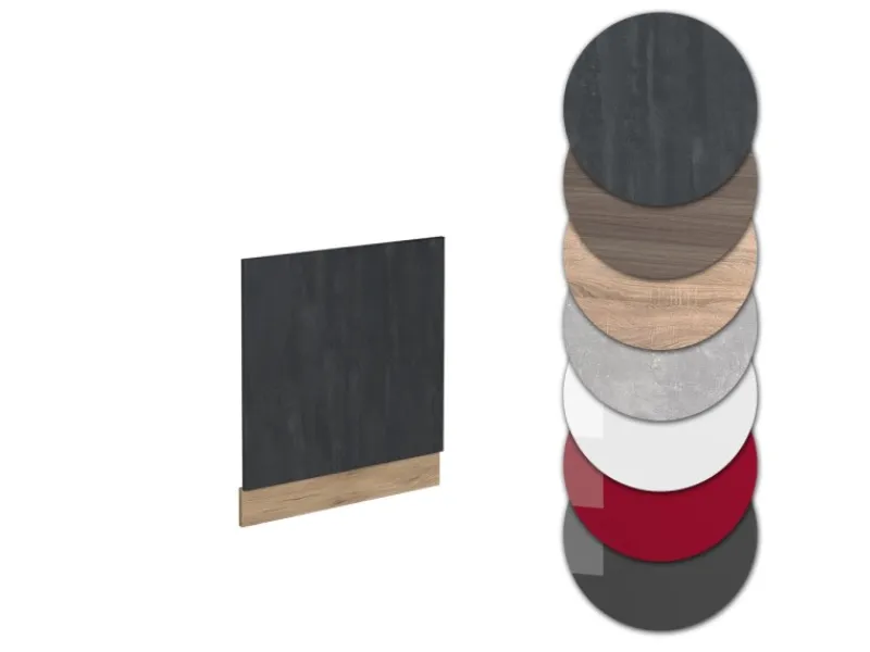 Einbauküchen<Vicco Frontblende R-Line Schwarz Beton/Goldkraft Eiche 60 cm ohne Arbeitsplatte