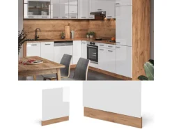 Online Vicco Frontblende R-Line Hochglanz/Goldkraft Eiche 60 cm ohne Arbeitsplatte Weiß