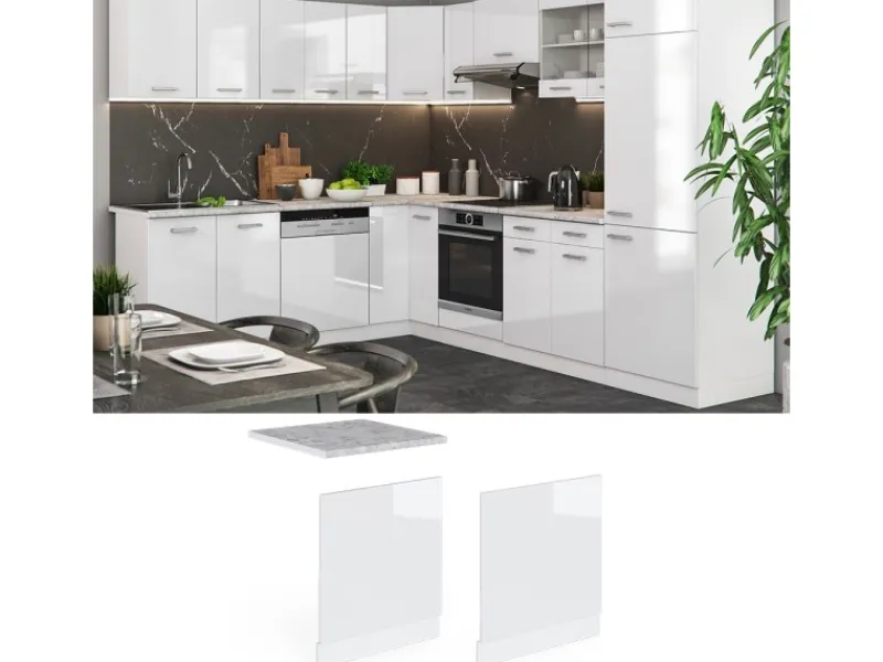 Einbauküchen|Küchenschränke<Vicco Frontblende R-Line Hochglanz/ 60 cm ohne Arbeitsplatte