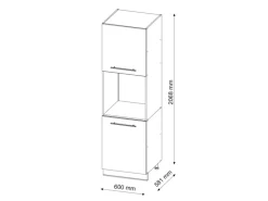 Vicco Herdumbauschrank Fame-Line Hochglanz/ 60 cm mit Offenem Regal< Kühlschränke|Kochfelder