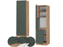 Outlet Vicco Herdumbauschrank Fame-Line Grün-Gold Landhaus/Goldkraft Eiche 60 cm Dunkelgrün