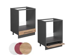 Vicco Herdumbauschrank Fame-Line Goldkraft /Anthrazit 60 cm AP Anthrazit< Einbauküchen